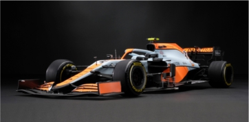 Lando Norris' 2021 McLaren MCL35M Driven to 3rd Place at Monaco Recreated in 1:8 scale (24 inches long) by the Amalgam Collection