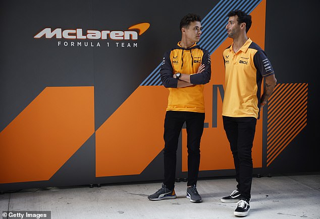 Ricciardo has regularly been outscored by McLaren's teammate Lando Norris (left)