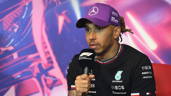 Hamilton removes nose stud as British Grand Prix weekend starts in the rain