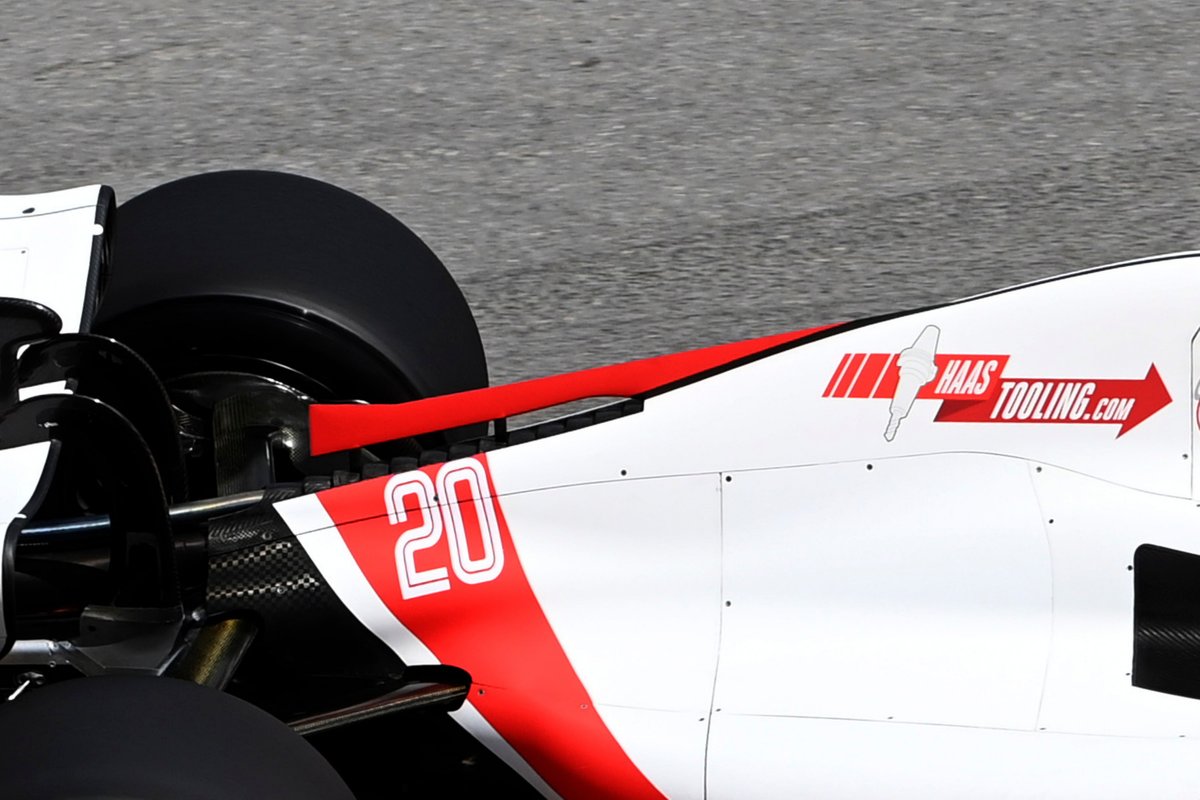 Haas VF-22 engine cover detail