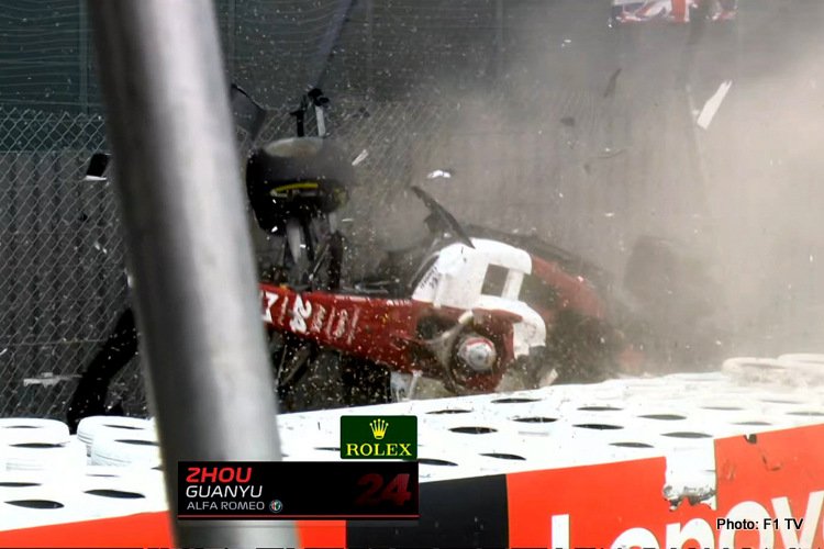 zhou crash stills silverstone british gp silverstone