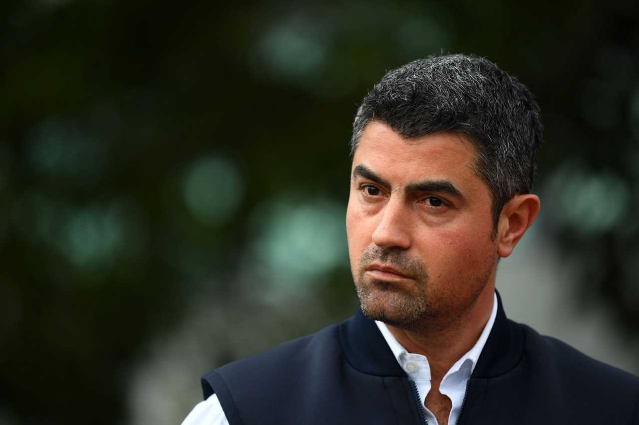 Michael Masi looks on at a press conference outside the paddock after the cancelation of the F1 Grand Prix of Australia at Melbourne Grand Prix Circuit on March 13, 2020, in Melbourne, Australia (Photo by Clive Mason/Getty Images)