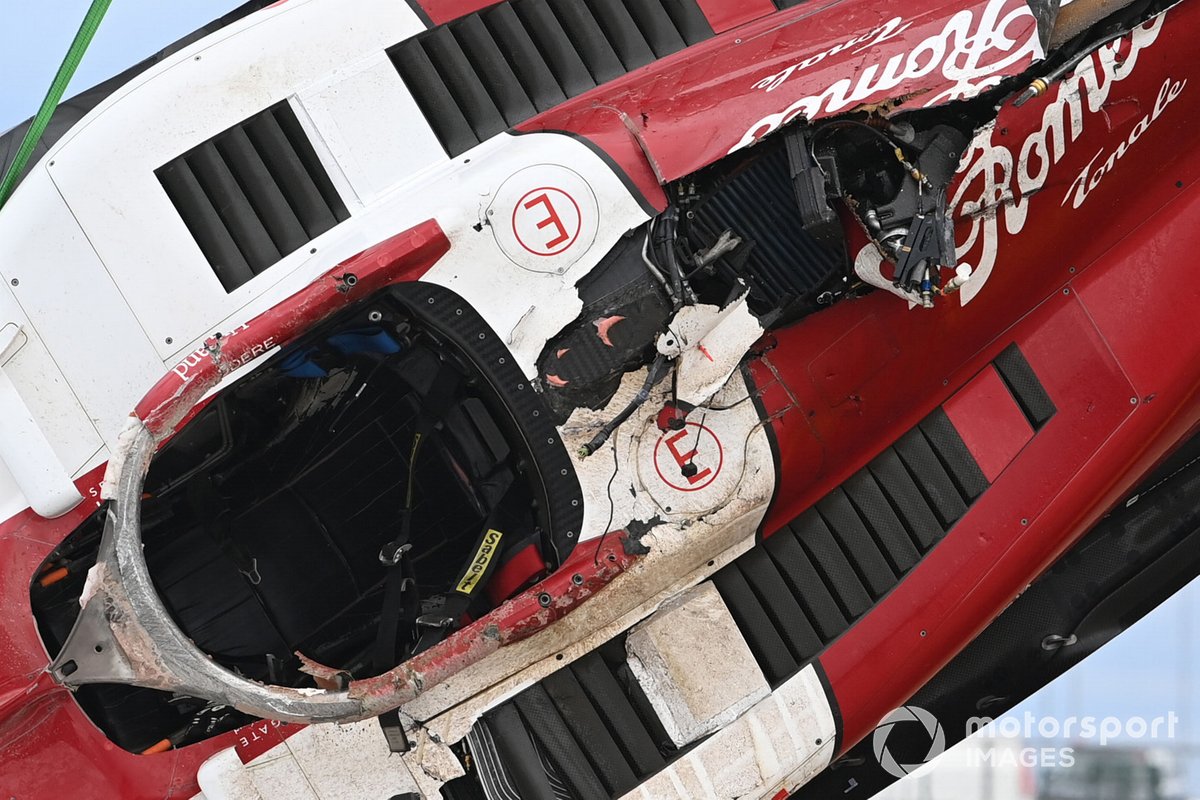 Alfa Romeo C42 of Zhou Guanyu after his crash