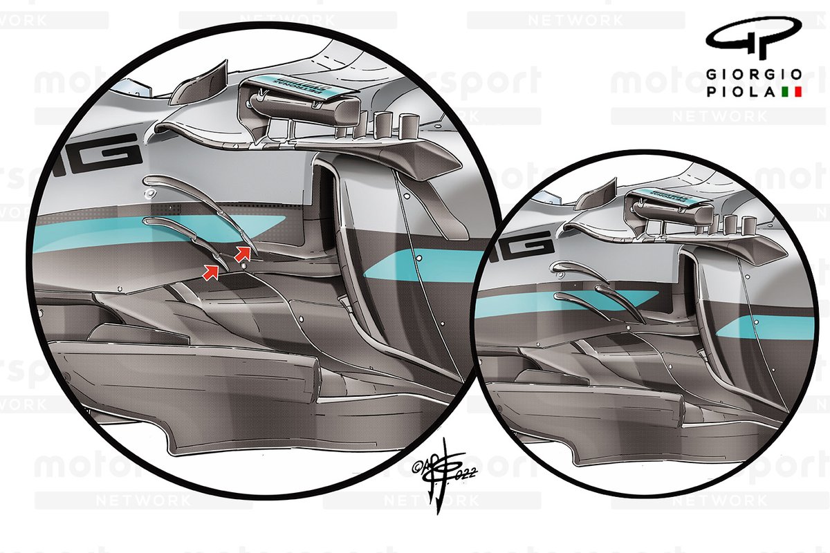 Mercedes W13 chassis fins