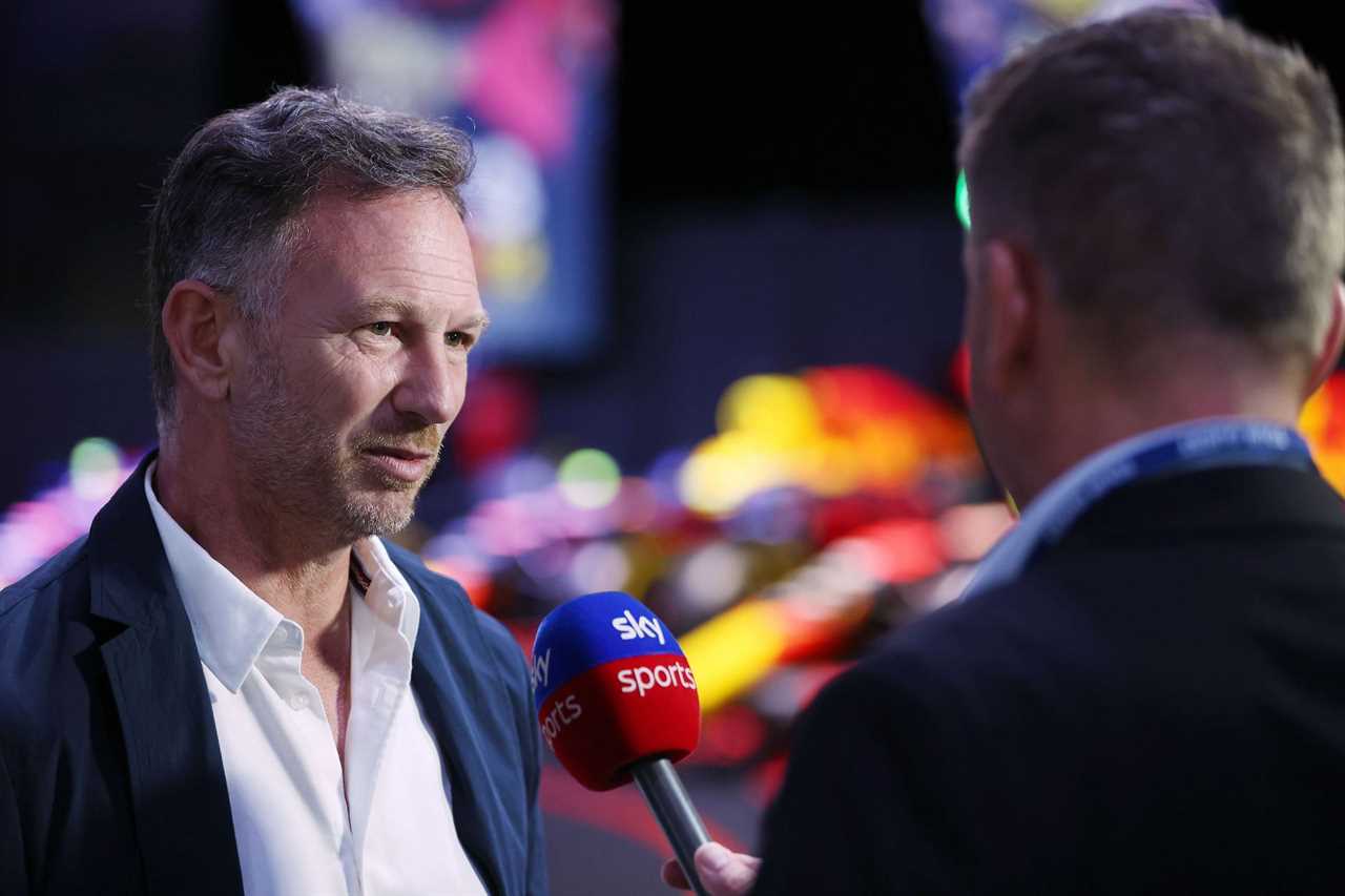 Red Bull team principal Christian Horner speaks to the media at the launch event of the RB17 (Photo by Alex Morton/Getty Images for Red Bull Racing)