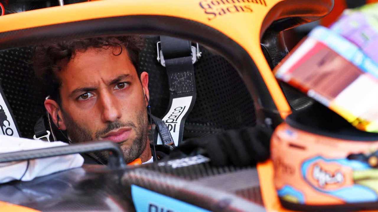 Daniel Ricciardo in his McLaren cockpit.  France July 2022.