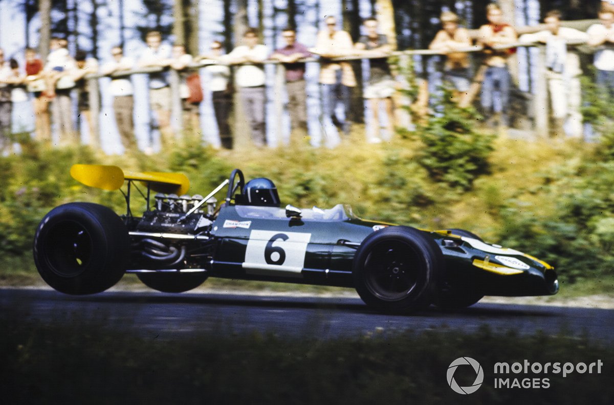 Ickx chased down Stewart to win at the Nurburgring in 1969, his first for Brabham