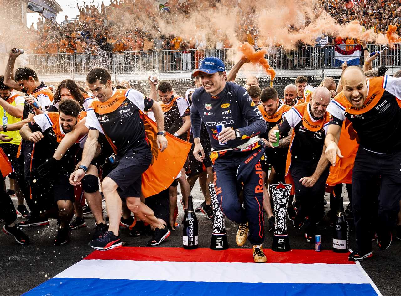 Max Verstappen celebrating at Zandvoort