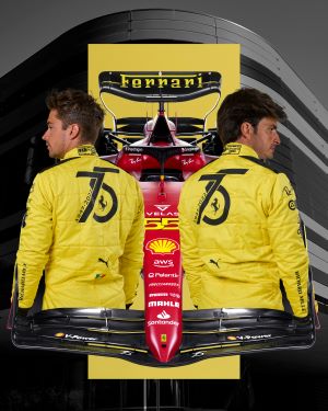 A splash of yellow for Scuderia Ferrari to celebrate its origins and the Italian Grand Prix