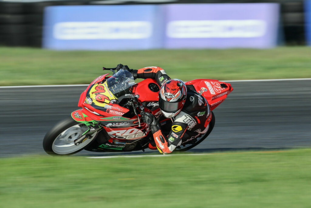 Gus Rodio (96) abord his Rodio Racing Kawasaki Ninja 400. Photo by Brian J. Nelson, courtesy of Rodio Racing.