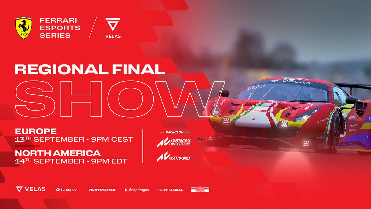 Ferrari Velas Esports Regional Finals Streams Coming September 13/14 – GTPlanet