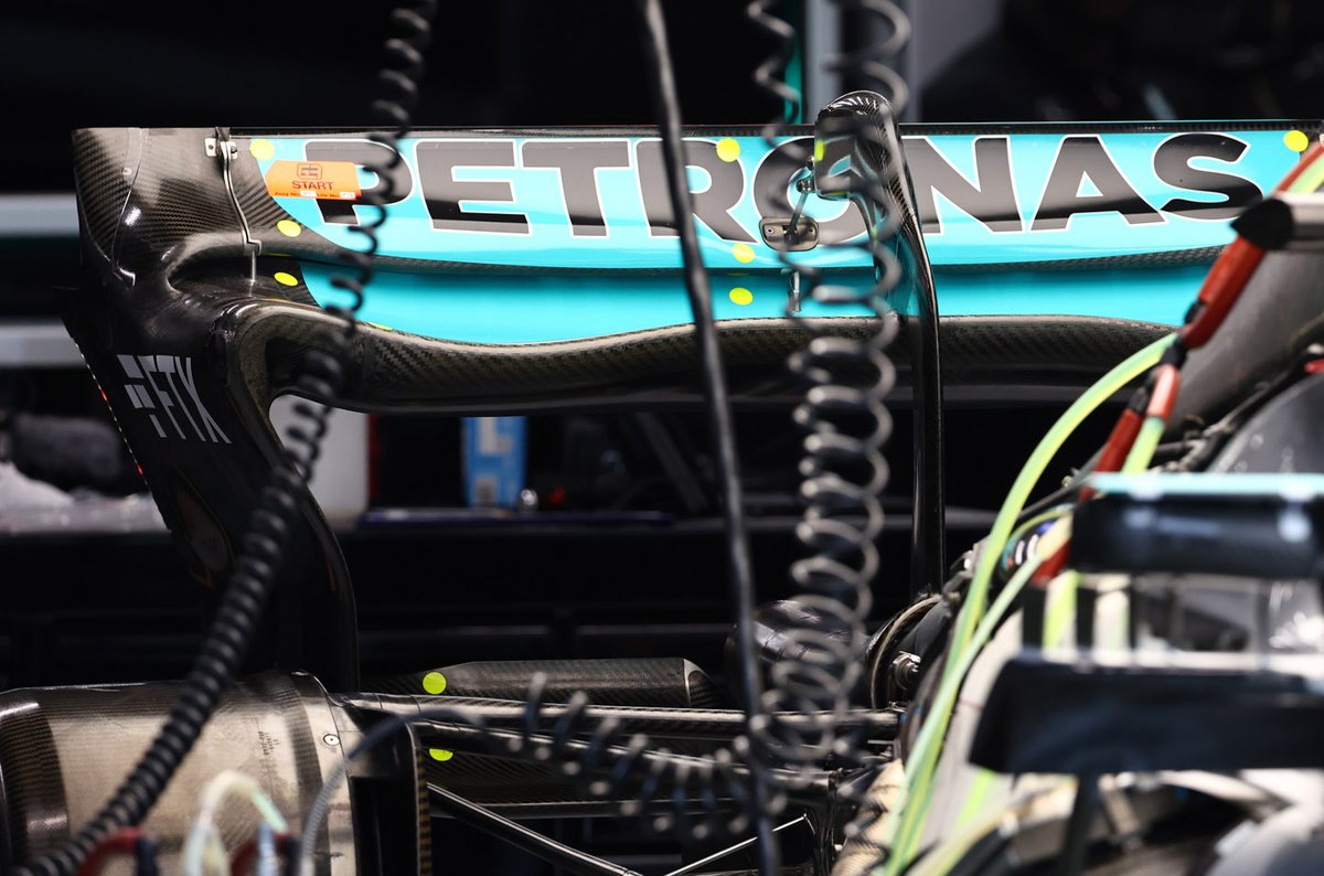 Mercedes W13 rear wing detail