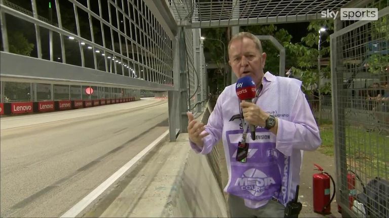 Martin Brundle was trackside to cast his eye over Turn Five during second practice at the Singapore Grand Prix.