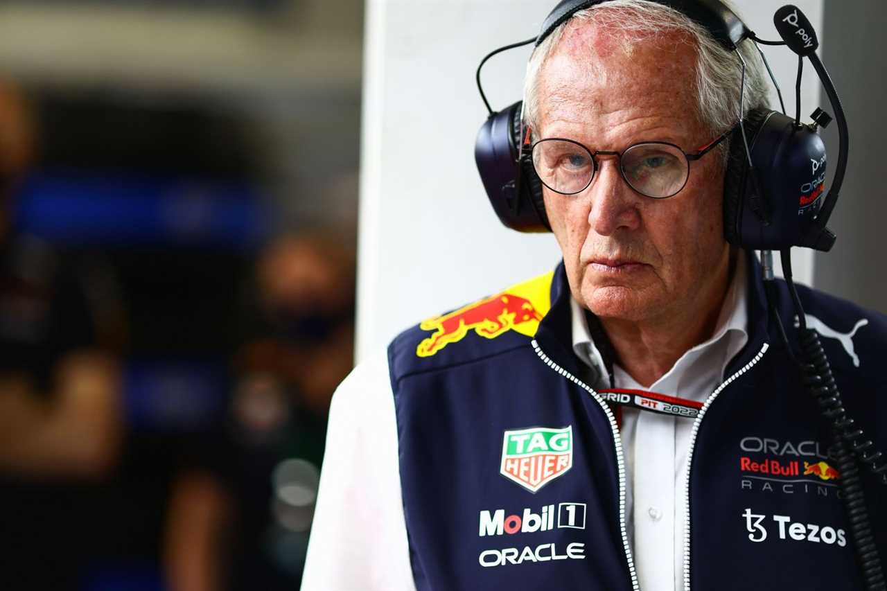 Red Bull Racing team consultant Dr. Helmut Marko looks on in the garage during qualifying ahead of the F1 Grand Prix of Saudi Arabia at the Jeddah Corniche Circuit on March 26, 2022, in Jeddah, Saudi Arabia. (Photo by Mark Thompson/Getty Images)
