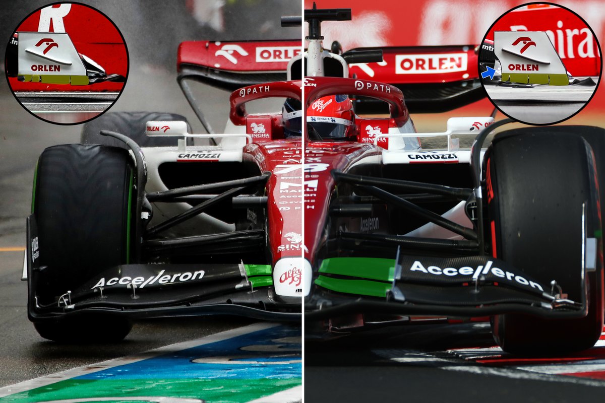 Alfa Romeo C42 front wing comparison