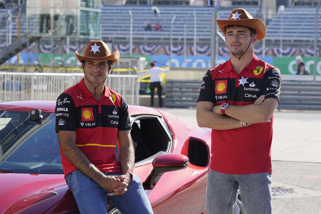 Carlos Sainz (L) is currently fifth in the drivers championship, while Leclerc (R) is third