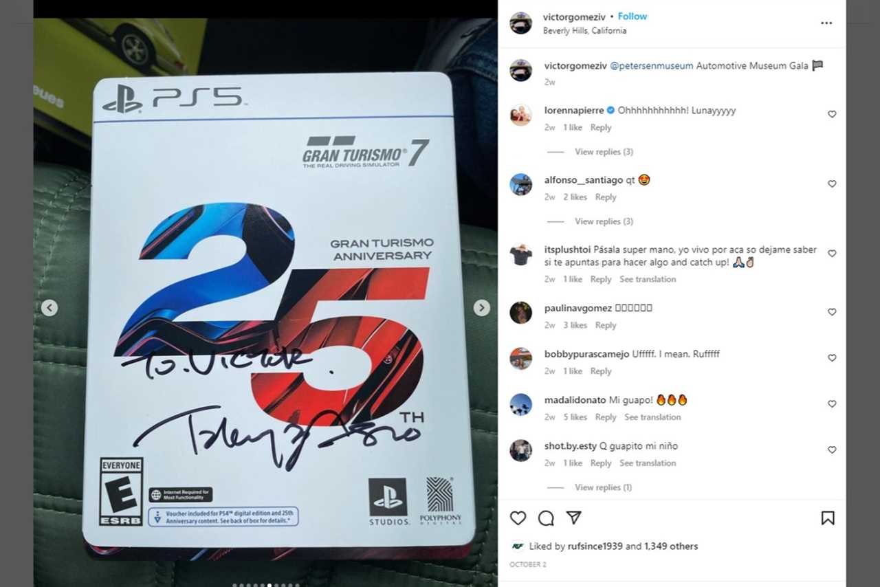 Victor Gomez IV received a special copy of Gran Turismo 7