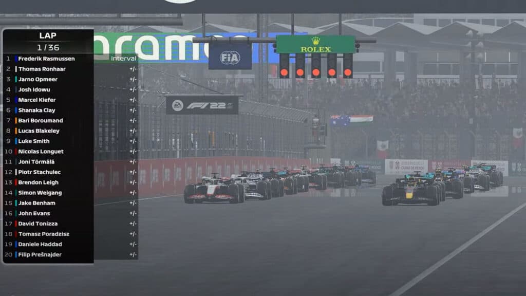 F1 Esports Series Pro Championship, Race 8 Mexico, start