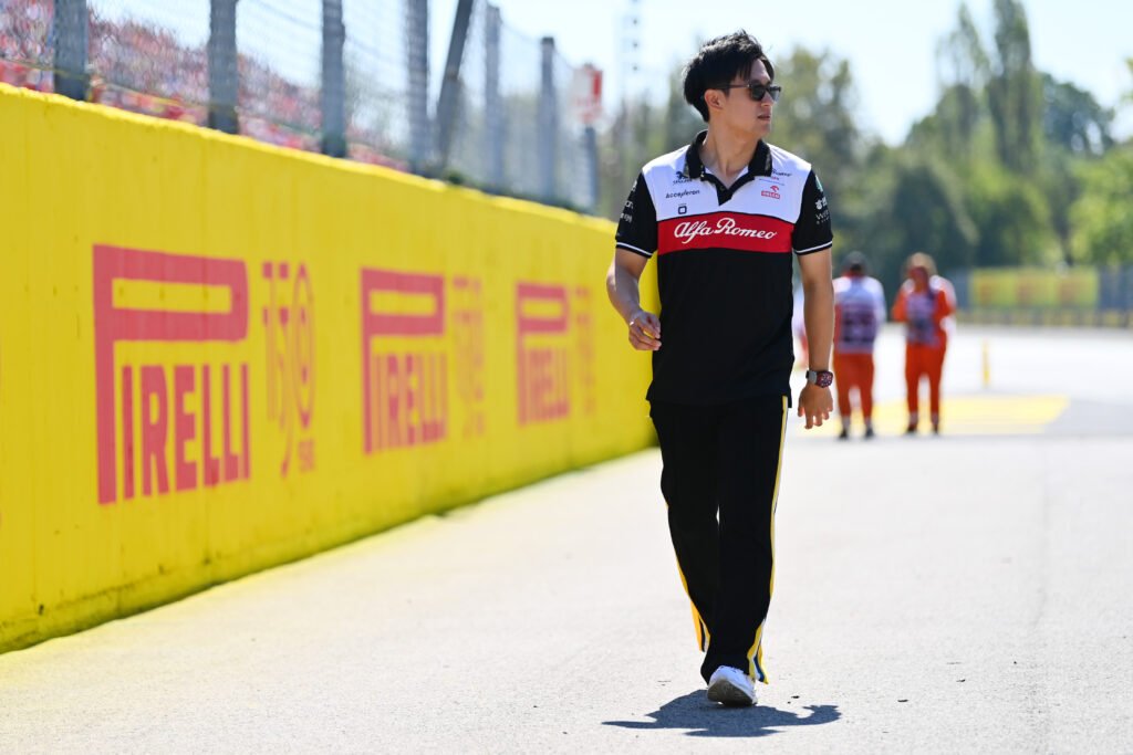 Zhou Guanyu walking at the Italian GP