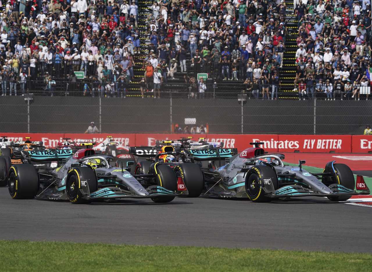 Hamilton came home in second while Russell finished fourth