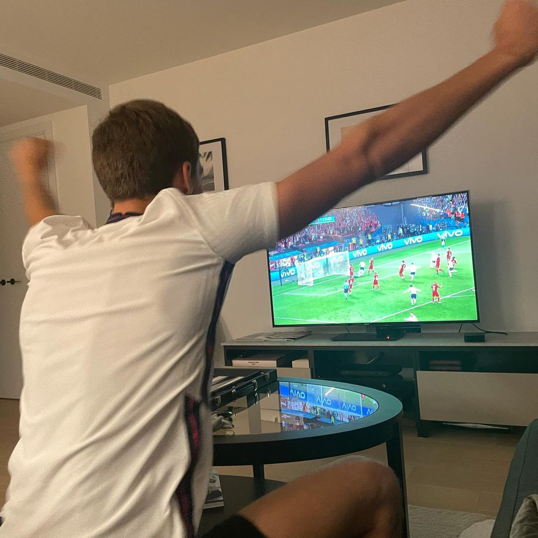 Football fan Russell cheered on England during the Euros last year