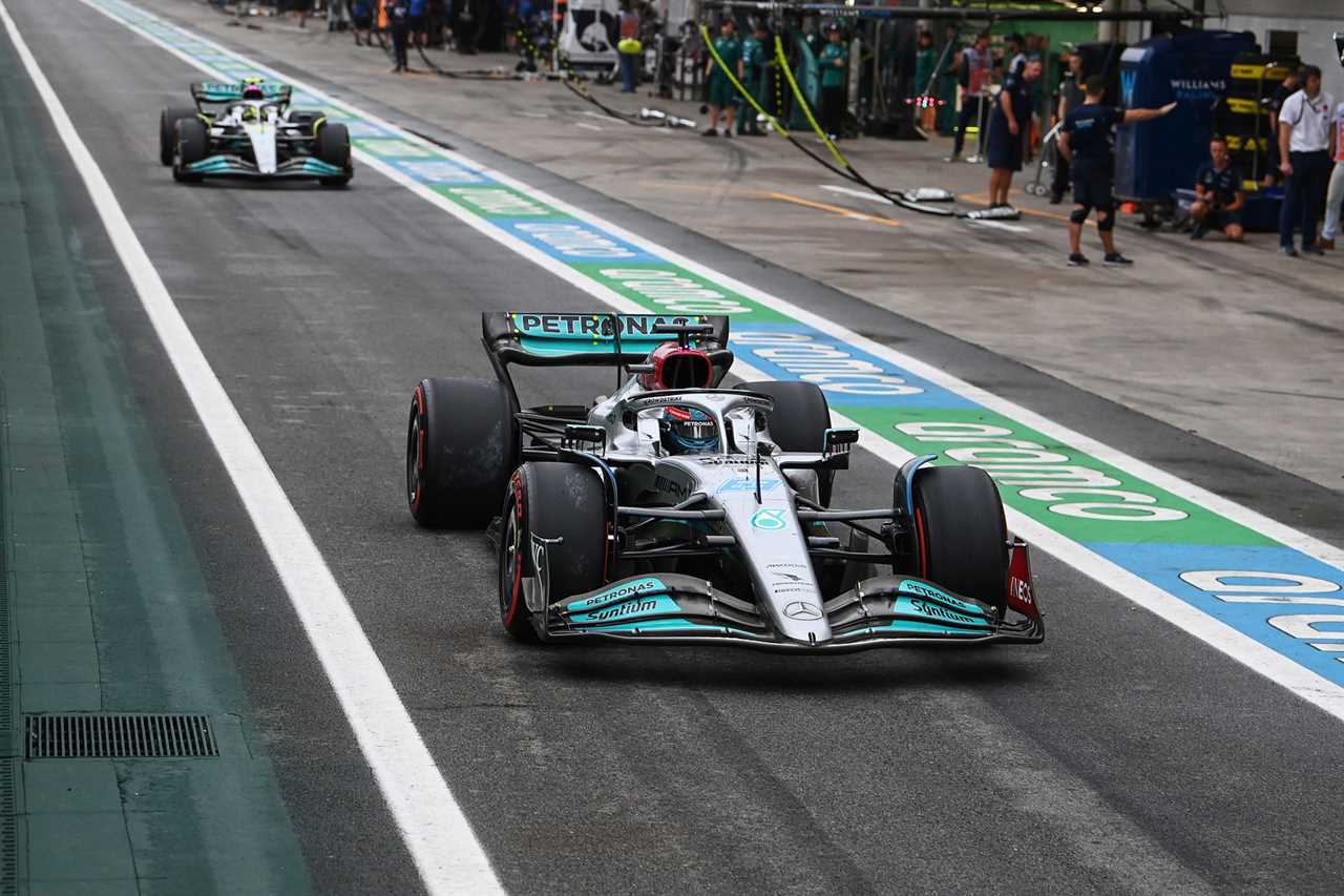 George Russell Lewis Hamilton Mercedes F1
