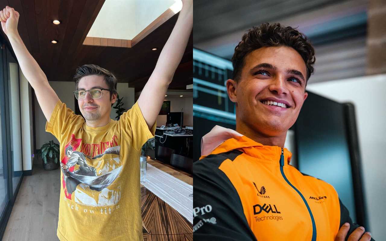 Shroud got together with Lando Norris during his December 8 livestream (Images via Shroud and Lando Norris/Twitter)