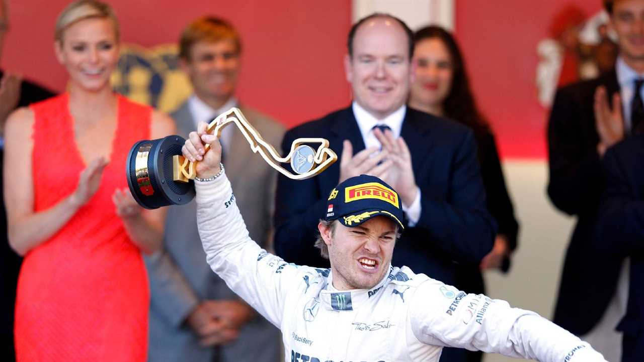 Nico Rosberg with Monaco Grand Prix winner's trophy. Monte Carlo May 2013.