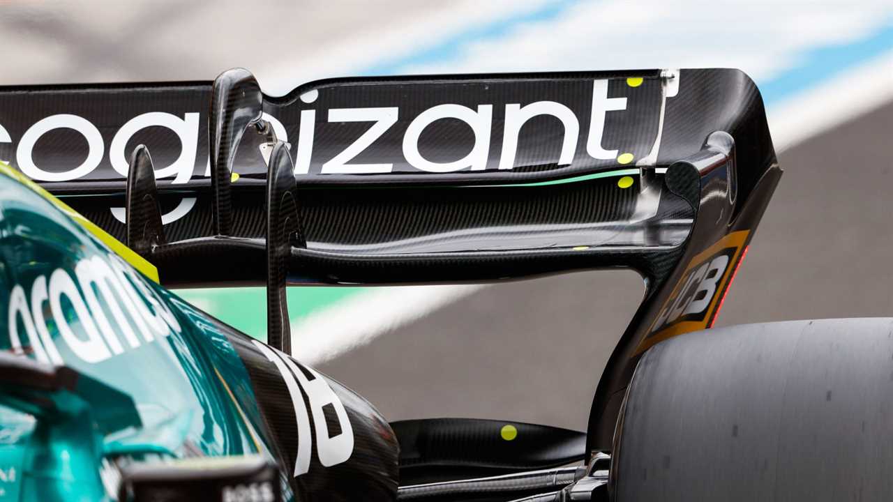 Aston Martin's rear wing will be banned as of 2023. Hungary July 2023