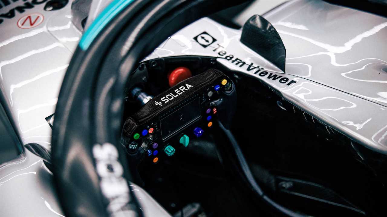 Solera logo on Mercedes steering wheel. January 2023.