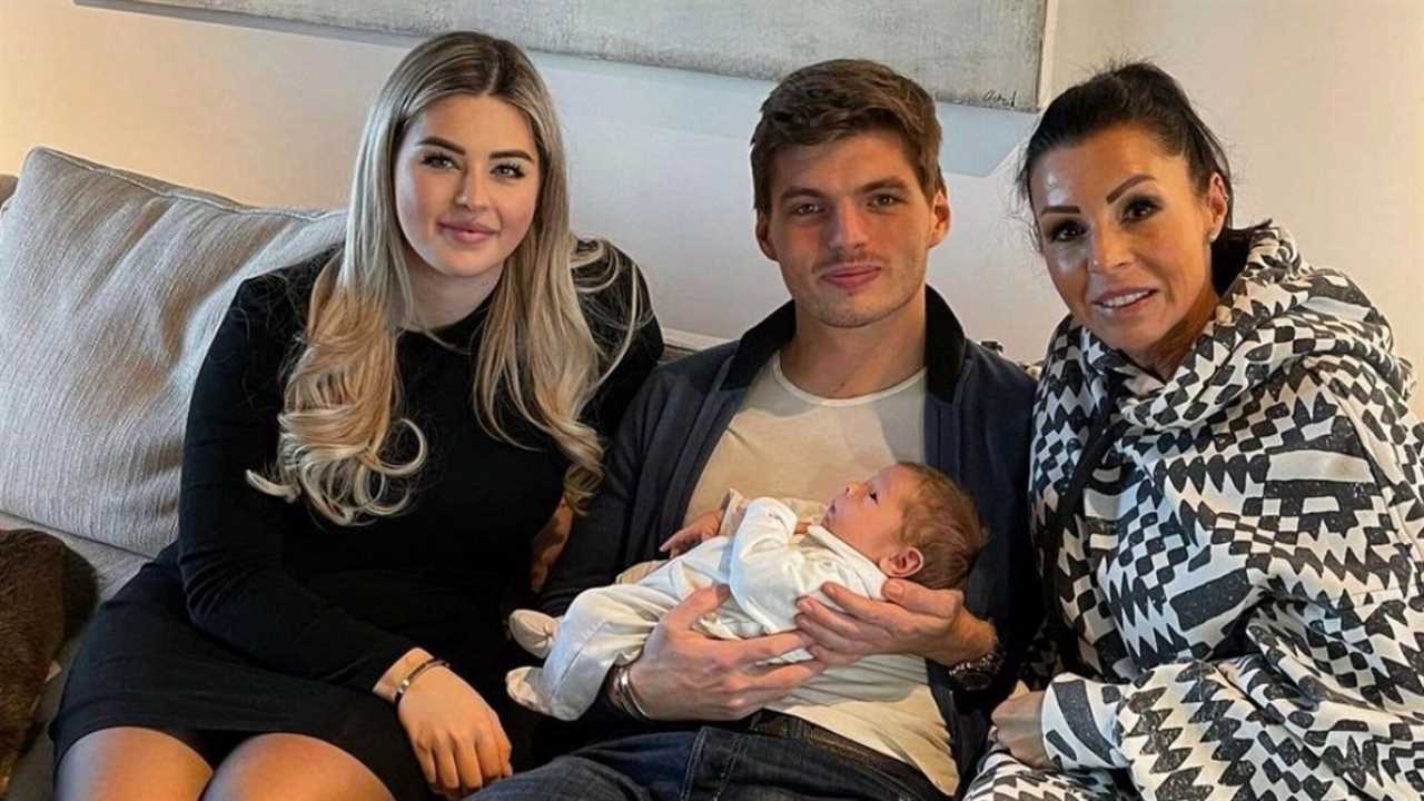 (L to R) Victoria Verstappen, Max Verstappen, and their mother Sophie Kumpen