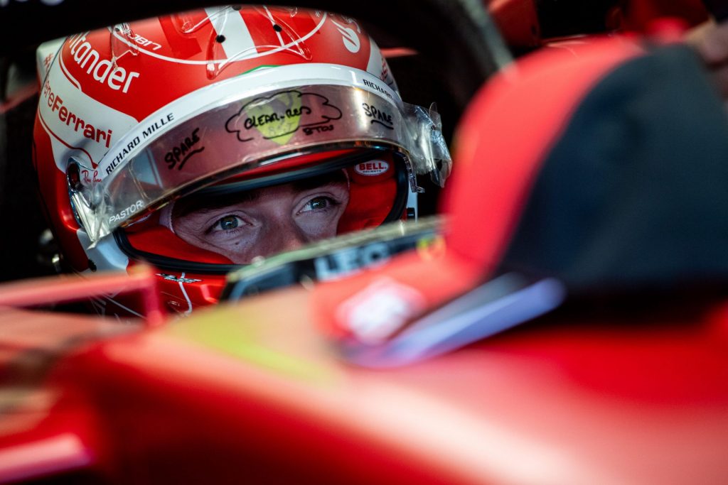 Charles Leclerc in the car in Mexico