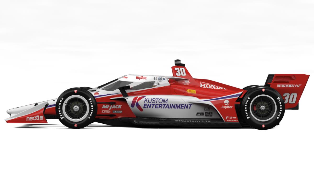 The livery for the #30 Rahal Letterman Lanigan Racing entry for seven IndyCar races in 2023