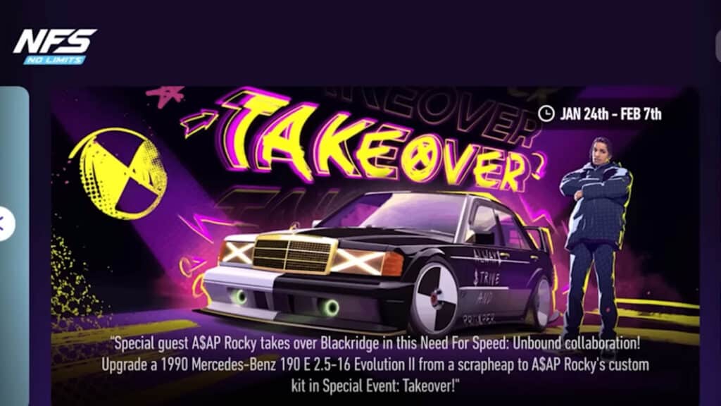 Need for Speed ​​No Limits A$AP Rocky Takeover event