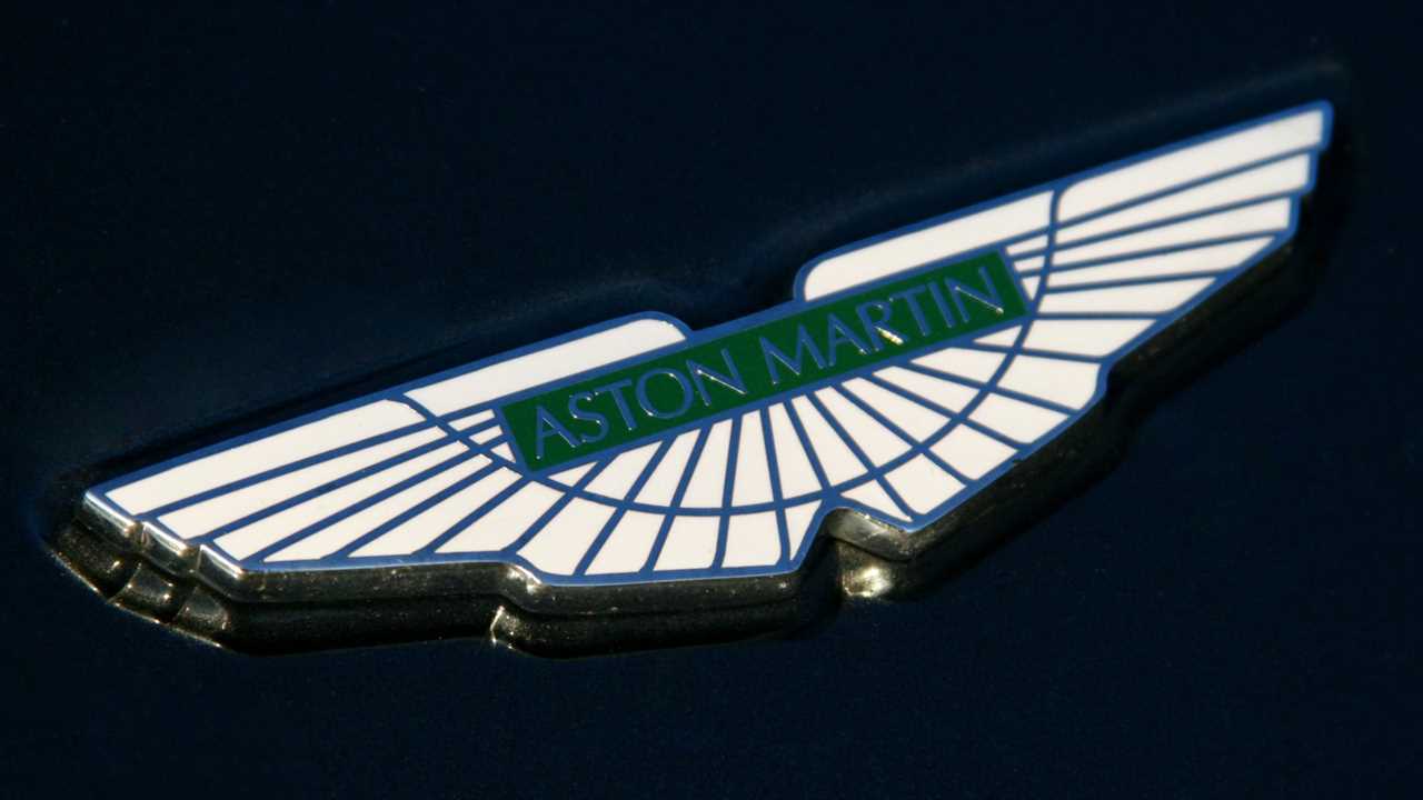 Badge of car manufacturer Aston Martin.