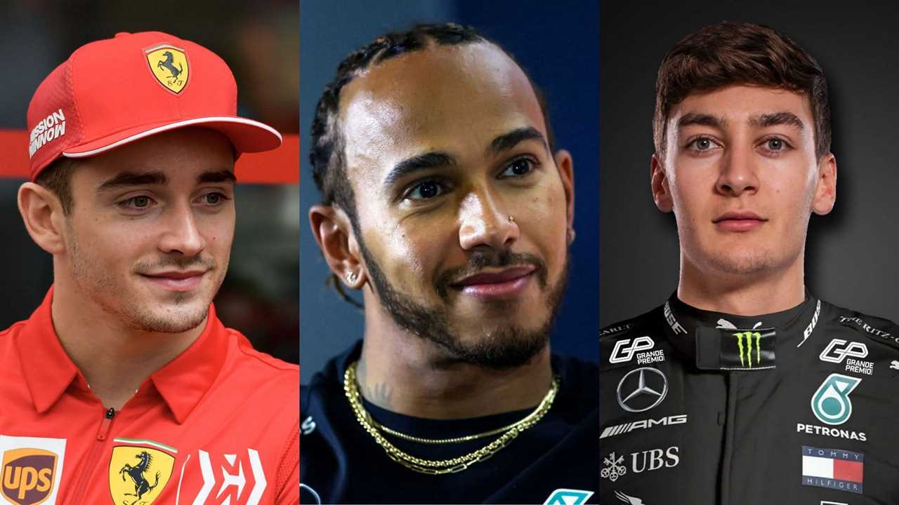 Charles Leclerc (L) has better chances of winning the 2023 F1 world title than Lewis Hamilton (C) or George Russell (R), if Peter Windsor is to be believed