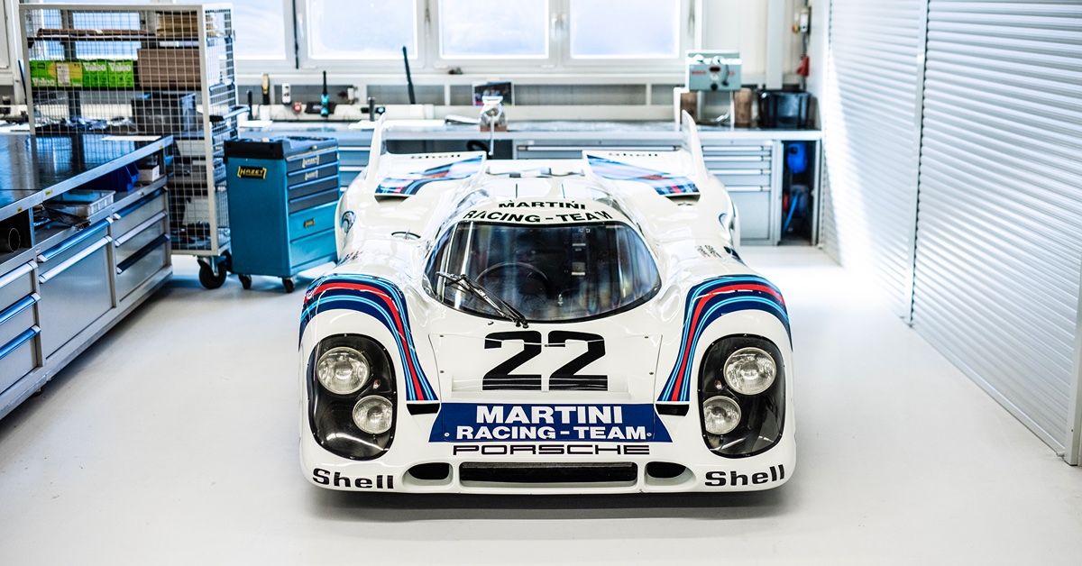 Martini 917 white red blue race car old