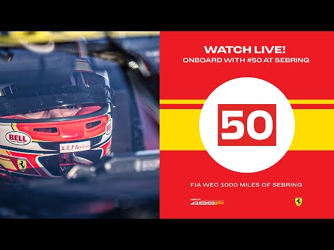 Ferrari Hypercar | Onboard the #50 LIVE race action at 1000 Miles of Sebring 2023 | FIA WEC