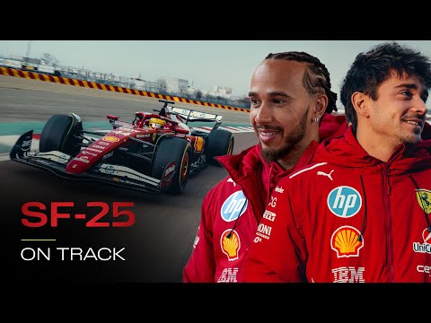Ferrari SF-25 Makes Its Debut with Charles Leclerc & Lewis Hamilton On Track!
