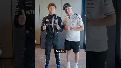 Valtteri Bottas and Kimi Antonelli explain…race suits! 🕴️😂 #f1 #formula1 #mercedesf1