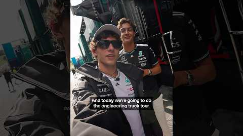 George Russell and Kimi Antonelli's Chaotic Motorhome & Engineering Trucks Tour! 🎬