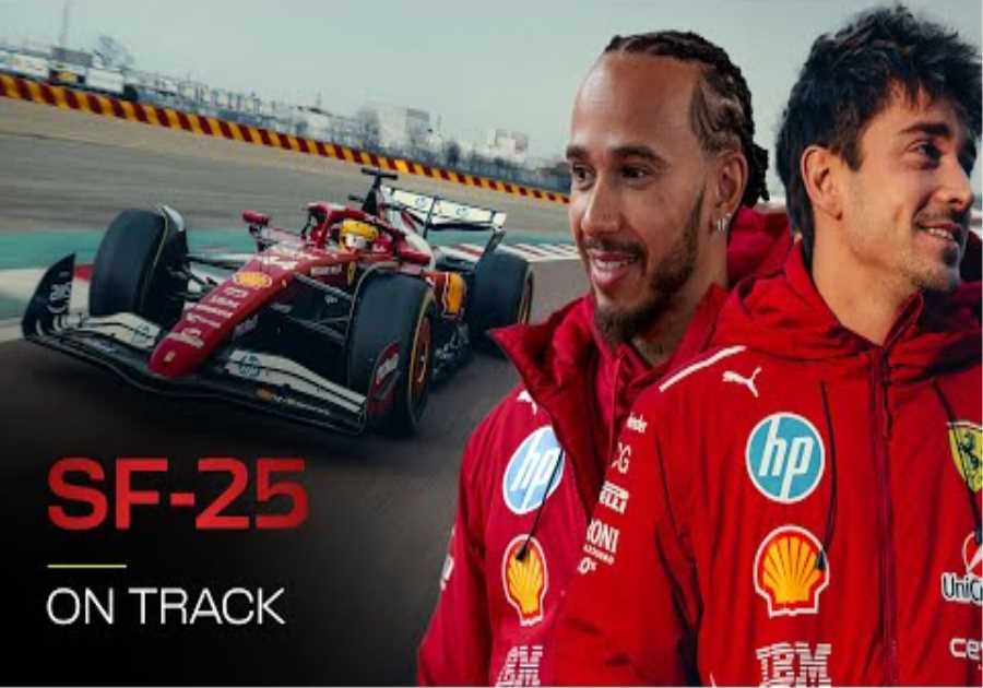 Ferrari SF-25 Makes Its Debut with Charles Leclerc &amp; Lewis Hamilton On Track!