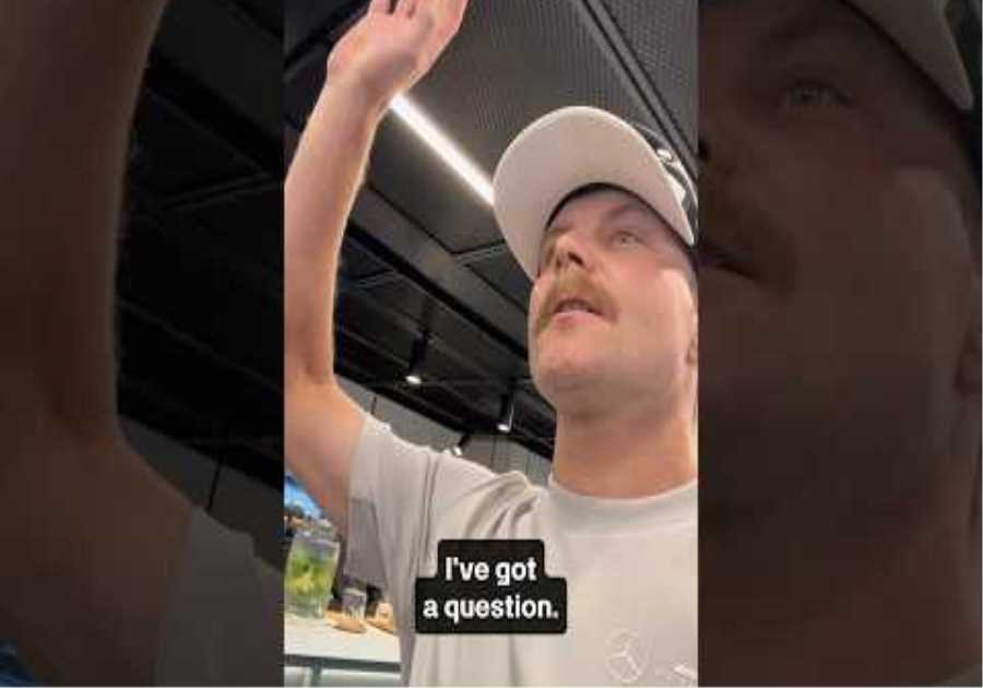 Valtteri Bottas asking Kimi Antonelli the important questions 👀 #f1 #mercedesf1 #formula1