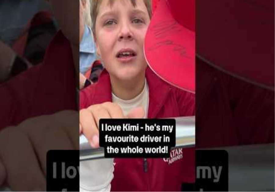 Young fan crying after meeting Kimi Antonelli
