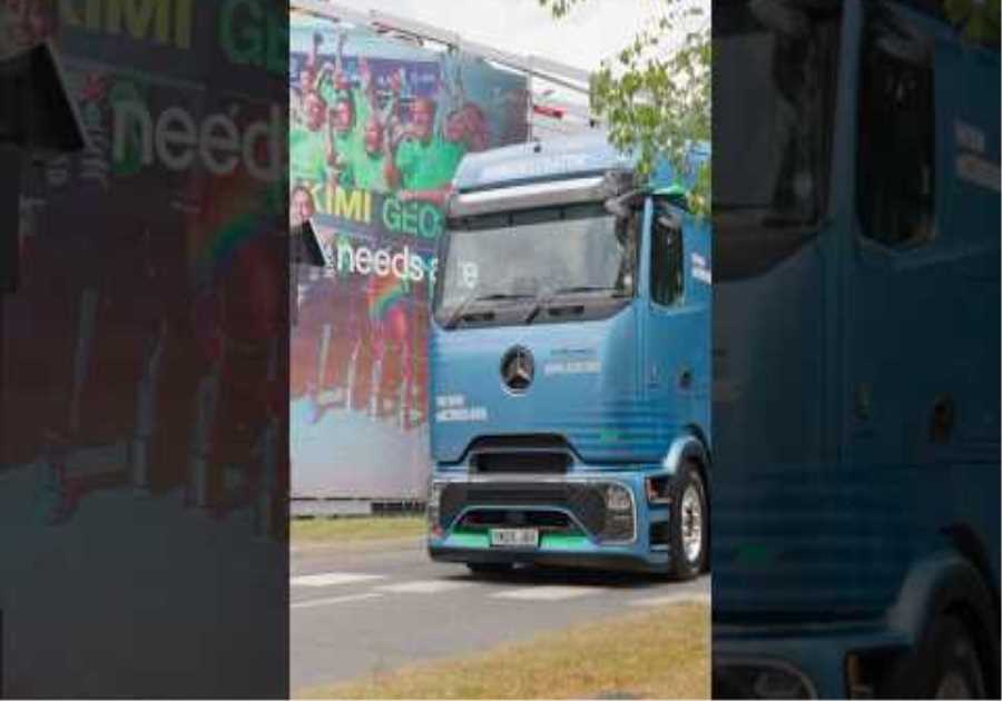 W16 heading to Silverstone by Electric Truck ⚡️ #f1 #mercedesf1 #trucks