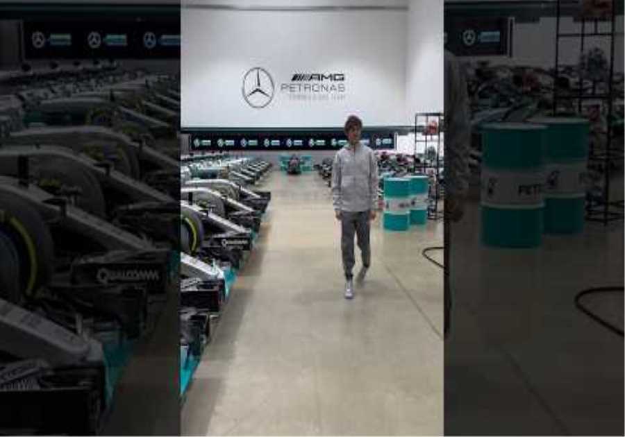 Kimi sees all our Mercedes heritage cars for the first time 🤩 #f1 #formula1 #mercedesf1