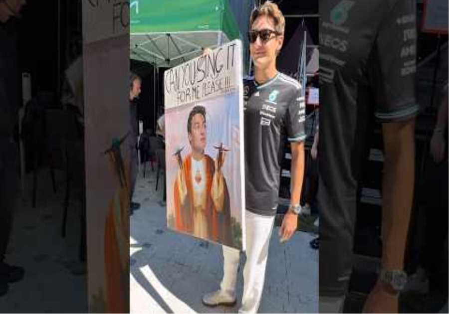 Funny George Russell Poster in Imola 😂 #f1 #formula1 #mercedesamgf1
