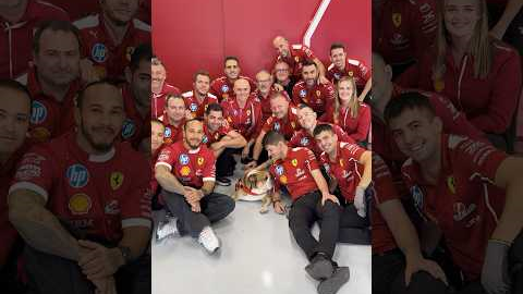 Roscoe meets the team for the first time 🫶#F1Shorts #ScuderiaFerrari