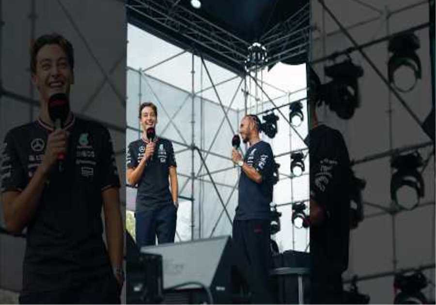 Lewis Exposes George’s Pre-Race Music Choices 😆 #f1 #mercedesamgf1 #formula1