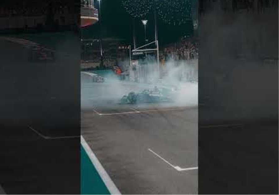 Lewis Does Epic Donuts After Last Mercedes Race  #mercedesf1 #f1 #formula1